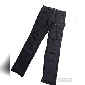 Dovetail Workwear Jeans Womens 2/32 Britt Utility Double Knee BLK 28x32
